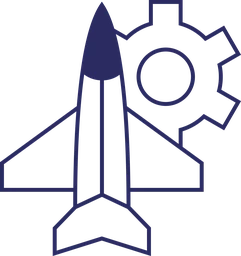 Icono de fabricación de componentes aeroespaciales
