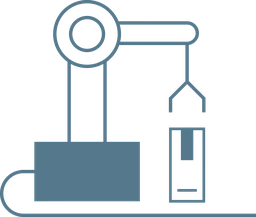 Icono de robótica industrial y control de procesos